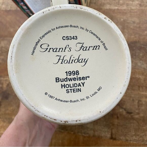 1998 vintage Budweiser Holiday Beer Stein NIB new - Picture 4 of 6
